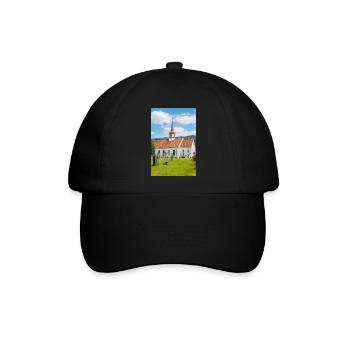 Eid kirke (Eid-Kirche) in Nordfjordeid Norwegen - Baseballkappe - Schwarz/Schwarz - Vorne