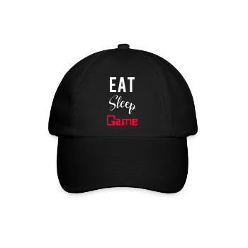 Eat Sleep Game - Baseballkappe - Schwarz/Schwarz - Vorne