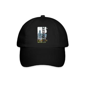 Sheffield England UK Stadt Skyline Heimat Liebe - Baseballkappe - Schwarz/Schwarz - Vorne