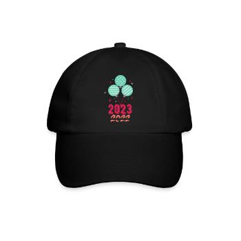 2022 Bye Welcome 2023 Neujahr Bunter Ballon - Baseballkappe - Schwarz/Schwarz - Vorne