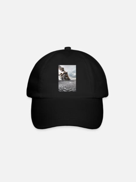 Landschaft von Island - Baseballkappe - Schwarz/Schwarz