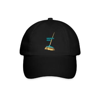 broom housemans friend | Besen - Baseballkappe - Schwarz/Schwarz - Vorne