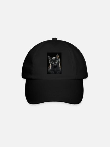 Schwarzes Kätzchen - Baseballkappe - Schwarz/Schwarz