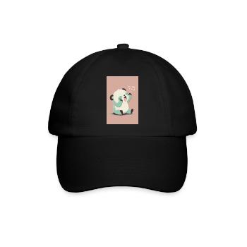 Baby-Panda - Baseballkappe - Schwarz/Schwarz - Vorne
