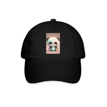 Baby-Panda - Baseballkappe - Schwarz/Schwarz - Vorne