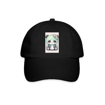 Baby Panda Prinzessin - Baseballkappe - Schwarz/Schwarz - Vorne