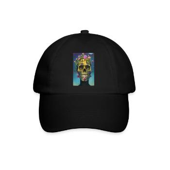 Beautiful fantasy Skull - Baseballkappe - Schwarz/Schwarz - Vorne
