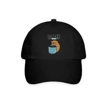 Kaffee-Level 100 - Kaffeetasse - Kobold-Maki - Baseballkappe - Schwarz/Schwarz - Vorne