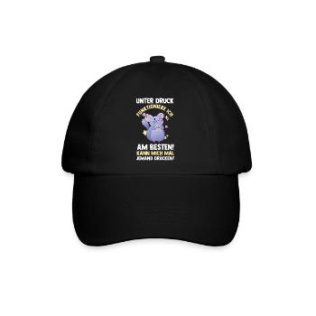 Unter Druck Funktioniere Ich Am Besten - Baseballkappe - Schwarz/Schwarz - Vorne