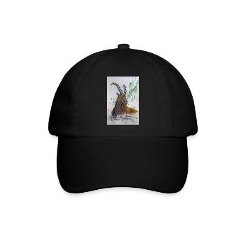 Steinbock Capricorn - Baseballkappe - Schwarz/Schwarz - Vorne