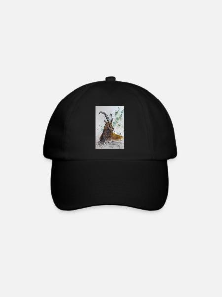 Steinbock Capricorn - Baseballkappe - Schwarz/Schwarz