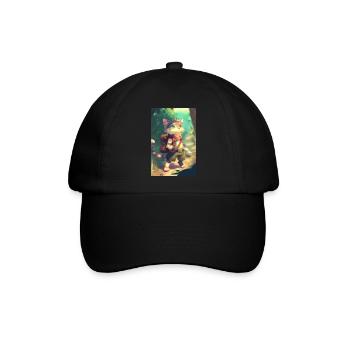 Katze Wandern Abenteur - Baseballkappe - Schwarz/Schwarz - Vorne