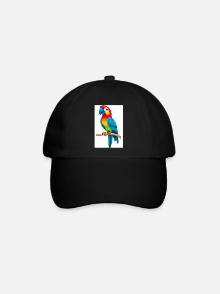 Niedlicher Papagei - Baseballkappe - Schwarz/Schwarz