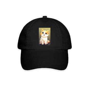 Lustige Katze - Baseballkappe - Schwarz/Schwarz - Vorne