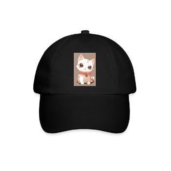 Lustige Katze - Baseballkappe - Schwarz/Schwarz - Vorne
