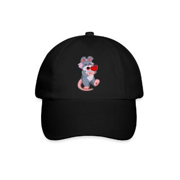 Maus Braut Schleier Hochzeit - Baseballkappe - Schwarz/Schwarz - Vorne