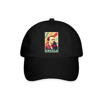 Friedrich Engels Vintage Farben - Baseballkappe - Schwarz/Schwarz - Vorne