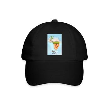 Karte von Afrika - Baseballkappe - Schwarz/Schwarz - Vorne
