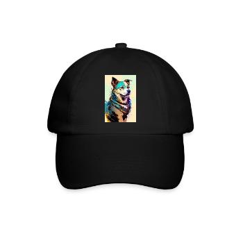 Inkpunk Hund 1 - Baseballkappe - Schwarz/Schwarz - Vorne