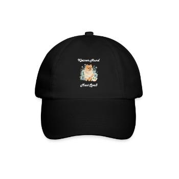 Zwergspitz Kleiner Hund Maximaler Spaß - Baseballkappe - Schwarz/Schwarz - Vorne