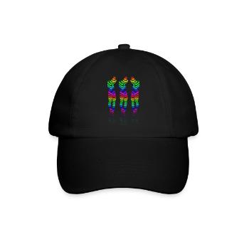 CSD 3girl friends lbgtq+ gay regenbogen party lesb - Baseballkappe - Schwarz/Schwarz - Vorne