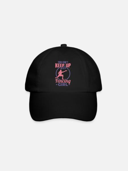 Fecht Mädchen - Baseballkappe - Schwarz/Schwarz