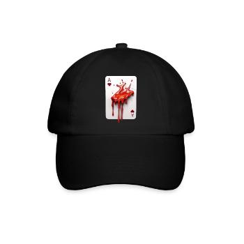 Blutige Pokerkarte - Baseballkappe - Schwarz/Schwarz - Vorne
