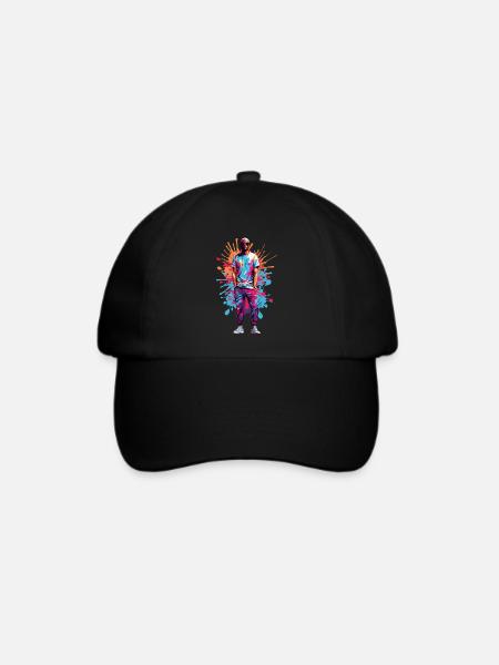 Coole Hipster - Baseballkappe - Schwarz/Schwarz