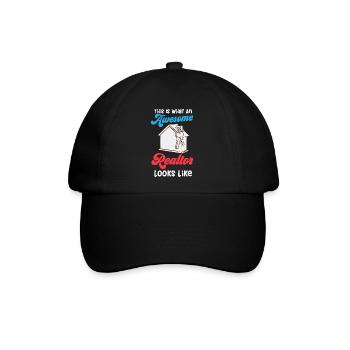 So sieht ein guter Immobilienmakler aus - Baseballkappe - Schwarz/Schwarz - Vorne