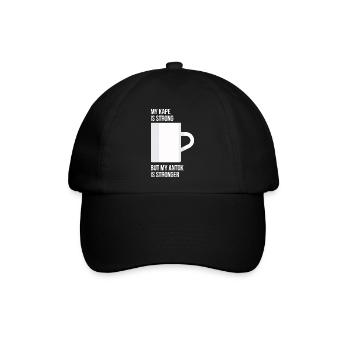 Antok ist stärkeres Kaffeedesign für stolze Pinoys - Baseballkappe - Schwarz/Schwarz - Vorne