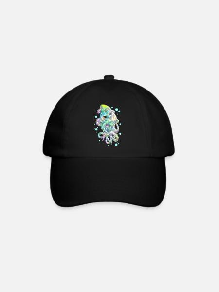 Oktopus - Baseballkappe - Schwarz/Schwarz
