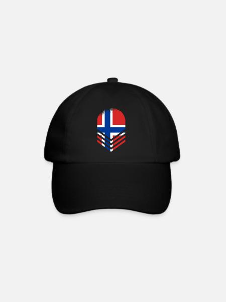 Norwegen Flagge Skandinavien Norwegische Fahne - Baseballkappe - Schwarz/Schwarz