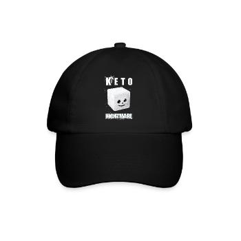 Keto-Albtraum - beängstigender Zucker - Baseballkappe - Schwarz/Schwarz - Vorne