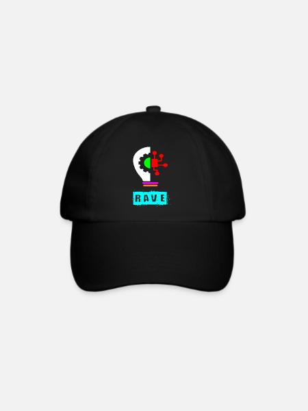 Rave-Glühbirne - Baseballkappe - Schwarz/Schwarz