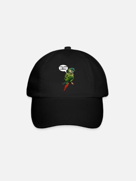 Grünwangiges Conure-Meme - Baseballkappe - Schwarz/Schwarz