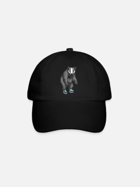 Dachs Eislaufen Schlittschuhe - Baseballkappe - Schwarz/Schwarz