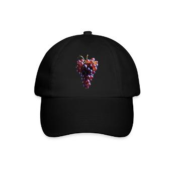 Trauben Obst Geschenk - Baseballkappe - Schwarz/Schwarz - Vorne
