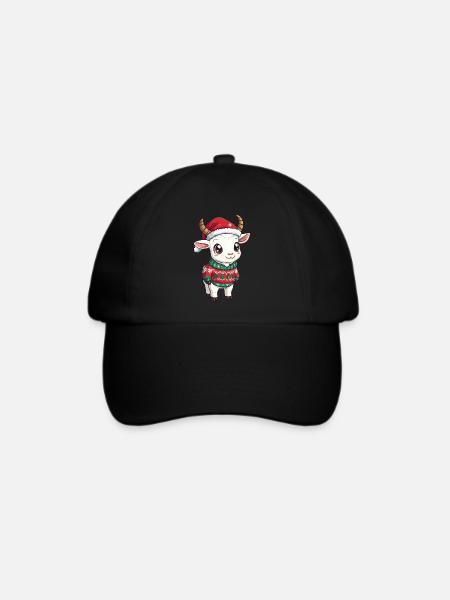Bergziege Weihnachten - Baseballkappe - Schwarz/Schwarz
