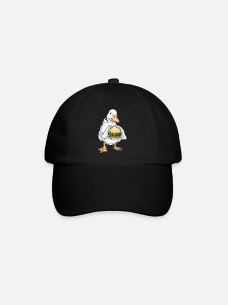 Ente Cheeseburger - Baseballkappe - Schwarz/Schwarz