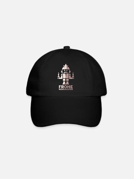 Nussknacker Weihnachten Bergmann Frohes Fest Logo - Baseballkappe - Schwarz/Schwarz
