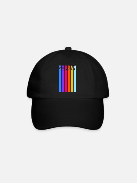 Chor - Sopran Retro Streifen - Baseballkappe - Schwarz/Schwarz