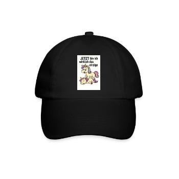 jetzt bin ich wirklich das einzige - Baseballkappe - Schwarz/Schwarz - Vorne