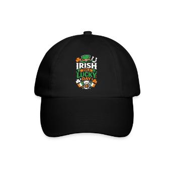 Irish You a Lucky Day | St Patrick Wortspiel - Baseballkappe - Schwarz/Schwarz - Vorne