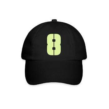 8 - Baseballkappe - Schwarz/Schwarz - Vorne
