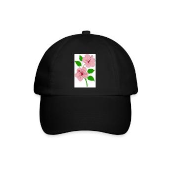 Hibiskus - Baseballkappe - Schwarz/Schwarz - Vorne