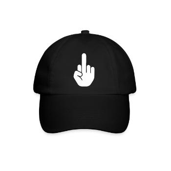 Mittelfinger - Baseballkappe - Schwarz/Schwarz - Vorne