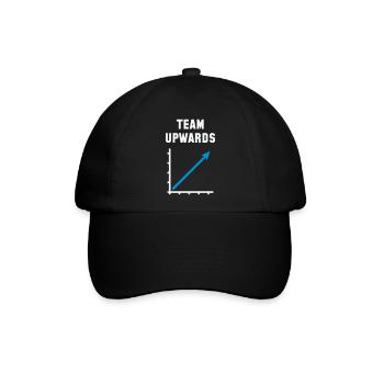 Team Aufwärts (Erfolg / Fortschritt / NEG Skyblue 2C) - Baseballkappe - Schwarz/Schwarz - Vorne