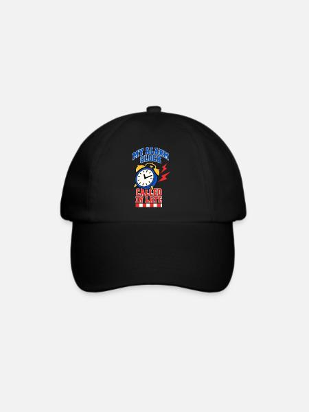 Wecker hat sich verspätet - Baseballkappe - Schwarz/Schwarz