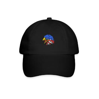 Vierter Juli Nationalfarben Nationalfeiertag USA - Baseballkappe - Schwarz/Schwarz - Vorne