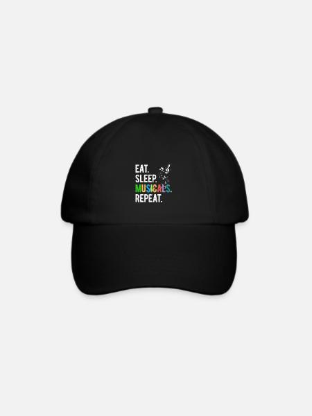 Eat Sleep Musicals Repeat - Baseballkappe - Schwarz/Schwarz